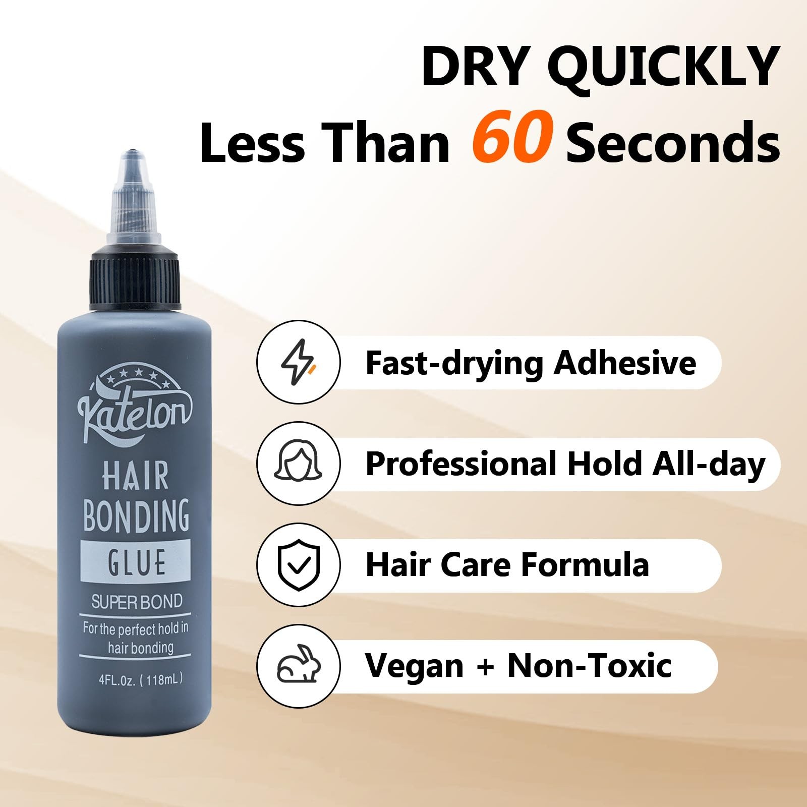 Hair Glue for Quick Weave, Wig & Extension Bonding Glue 4oz 118ml Black