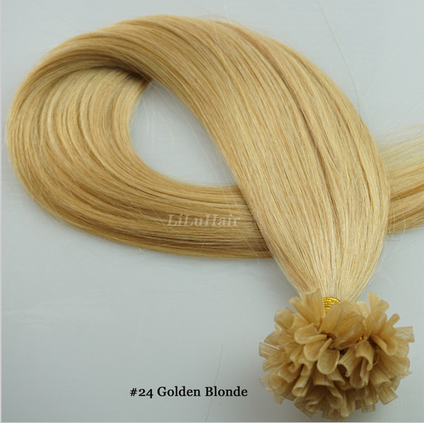 Fusion Pre bonded U/Nail Keratin Tip blonde 100% Remy Human Hair Extensions