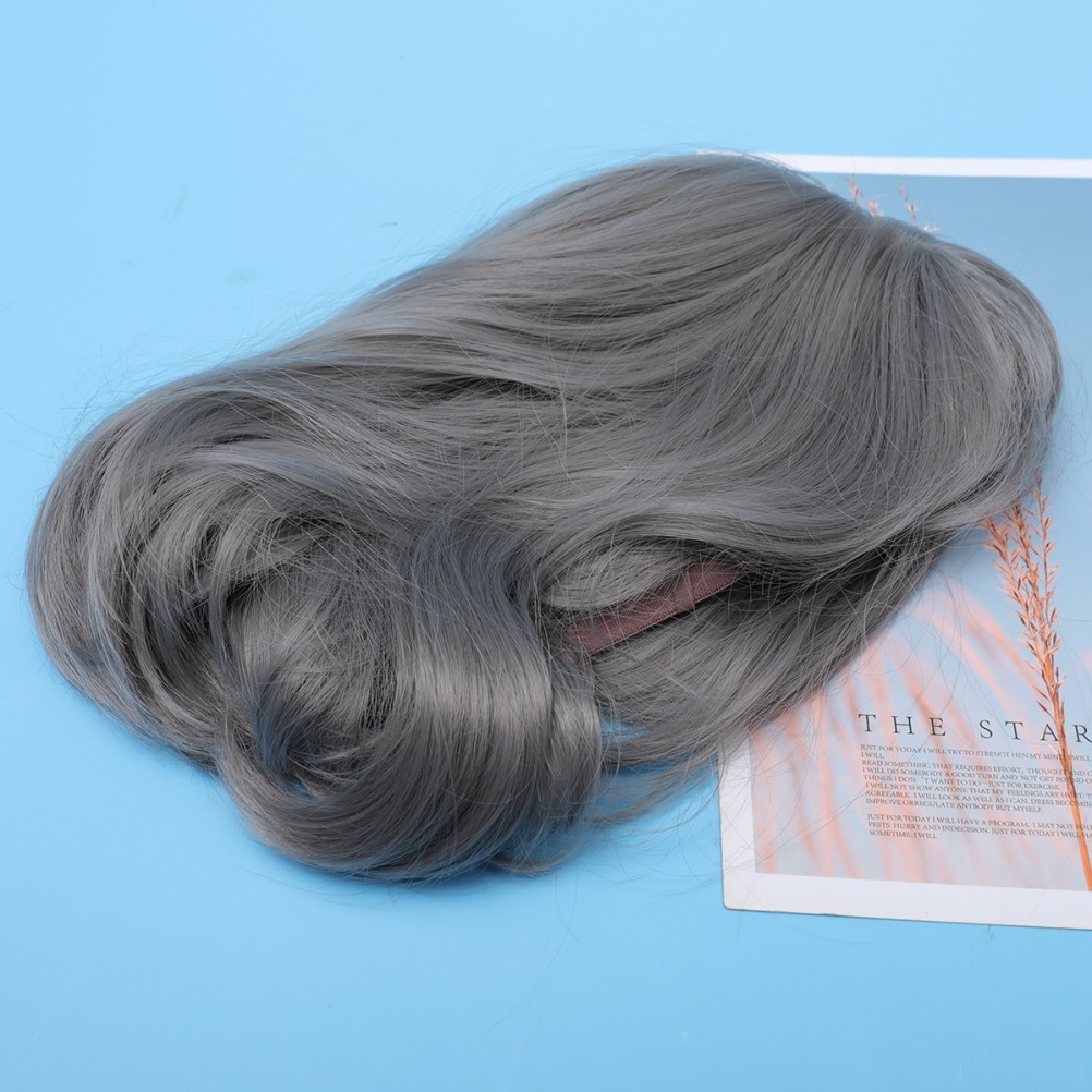 1Pcs Realistic Grey Bob Hair Wig Lace Front Durable Synthetic Wig for Women