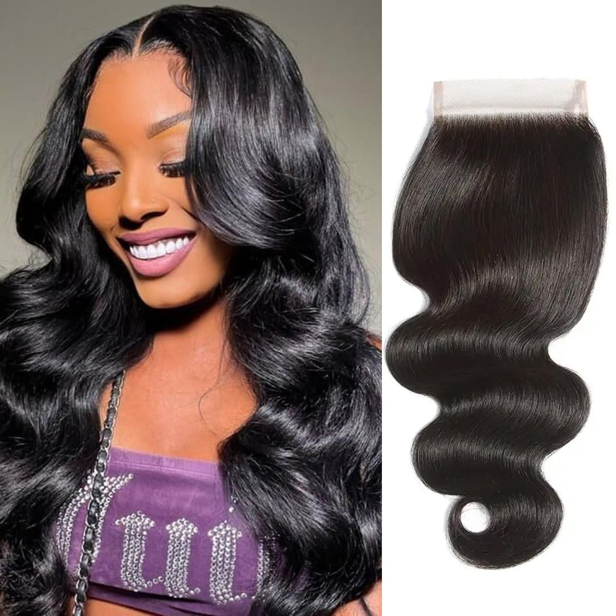 4×4 Lace Closure Body Wave Lace Front Human Hair 18 Inch Ear to Ear HD Fronta…