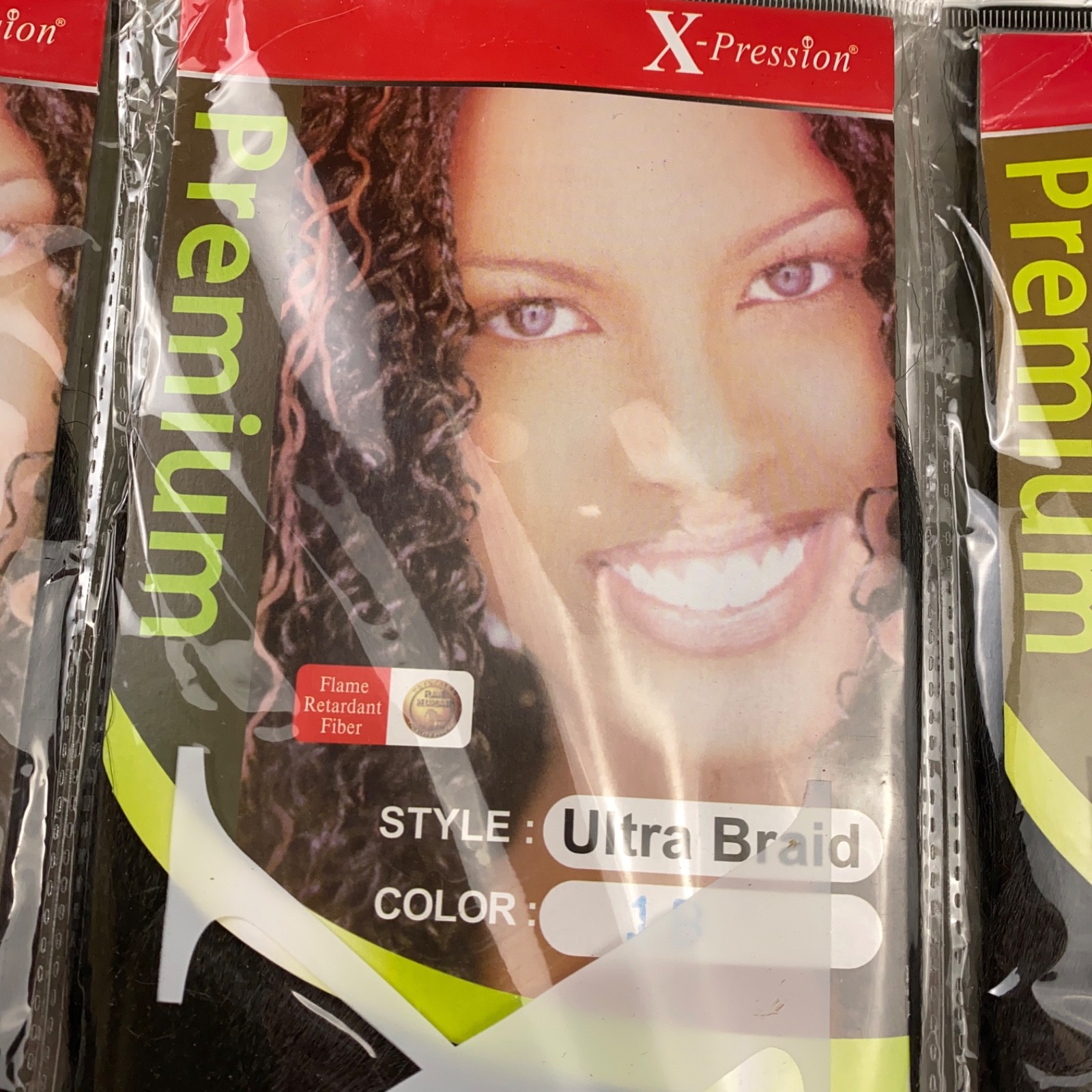 X-pression Premium 82″ Long Ultra Braid Hair 10 packs Color 1B Brushable NIP
