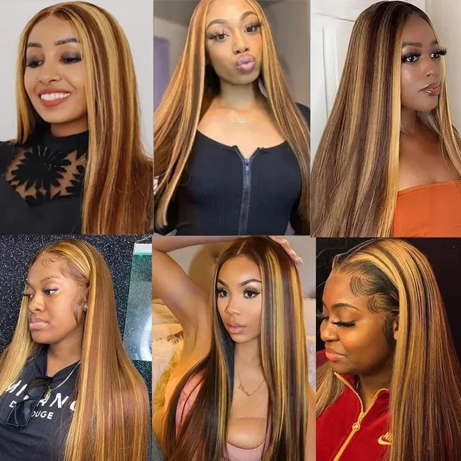 4/27 Highlight Silk Base 100% Human Hair Topper For Woman Remy Hair Lace Closure