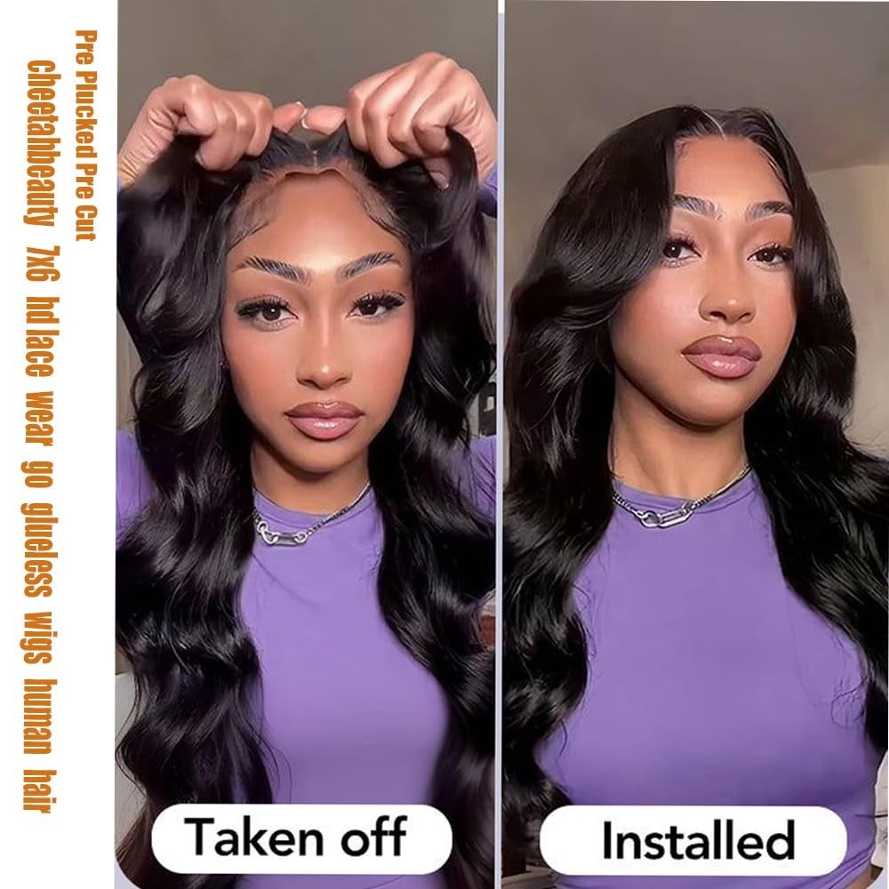 26 Inch Body Wave Lace Front Wig – 7×6 HD Glueless Human Hair, Pre Plucked, 200%