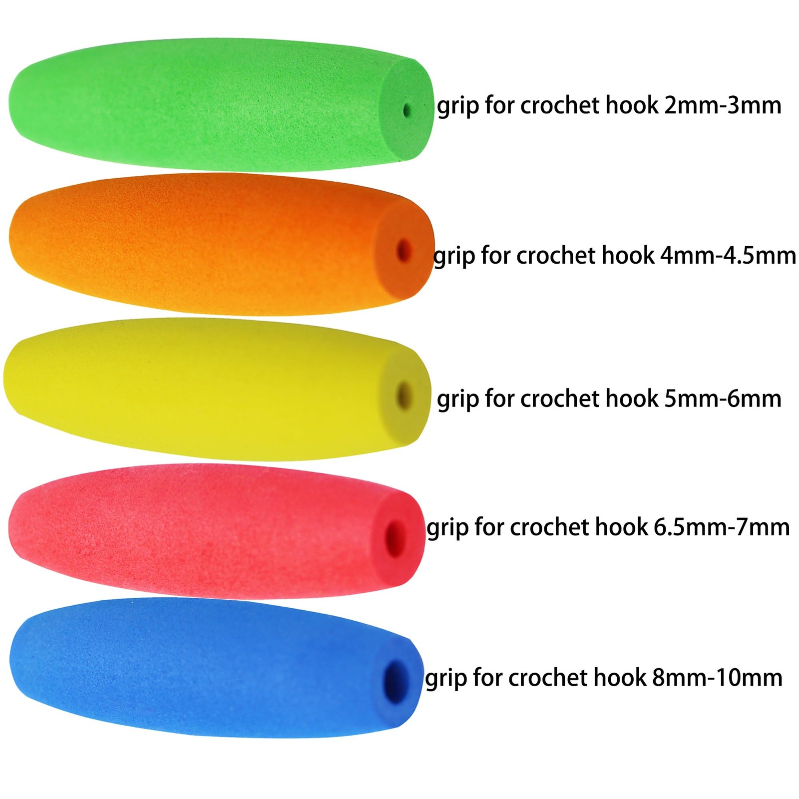 MEYAGO 5PCS Crochet Hook Grips Set Ergonomic 2mm to 10mm, berry