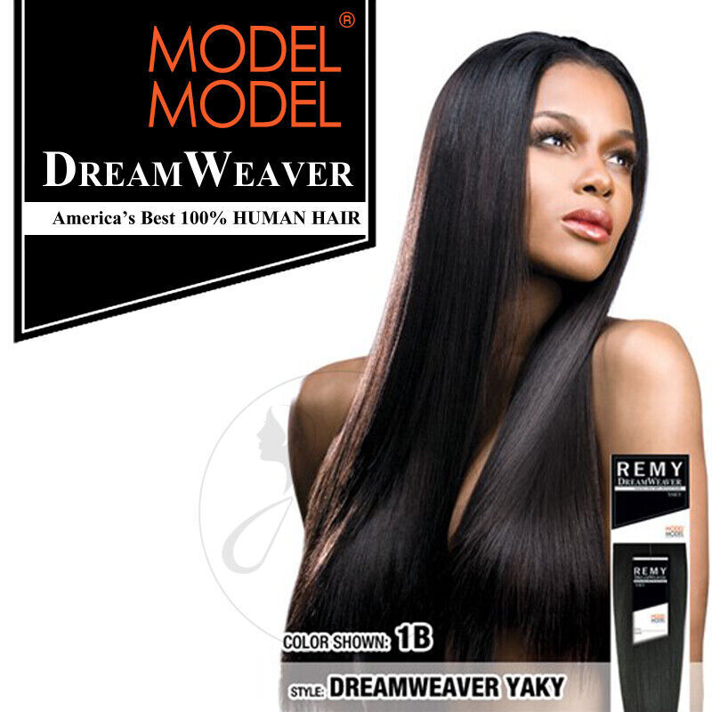 Model Model Dream Weaver Yaky 100% Human Hair Off Black -1B Weave Extensions