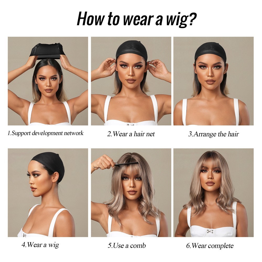 Long Wavy Rooted Blonde Mix Synthetic Hair Wigs Women Soft Party Daily Natural