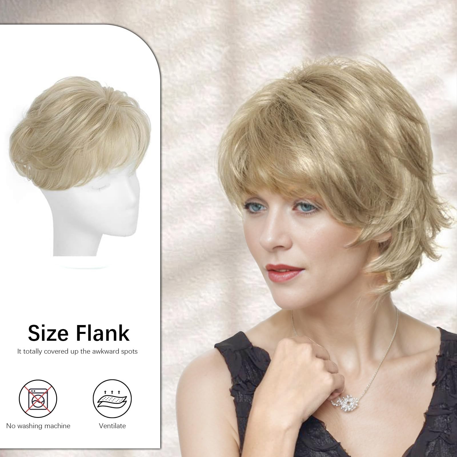 CROWN GUIDE Short Pixie Cut Hair Toppers for Women with Thinning Hair – Clip-…