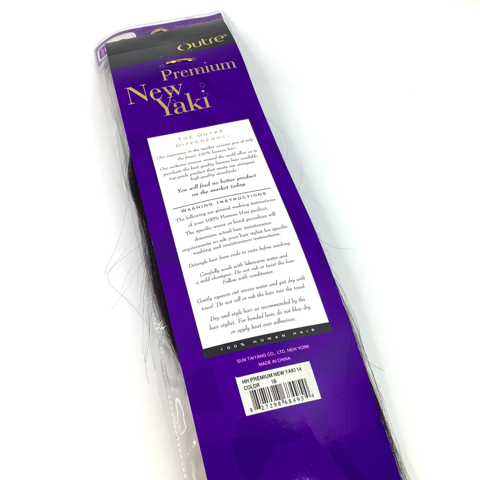 Outre Premium New Yaki 14″ Synthetic Hair Weave Extensions Black Straight Smooth