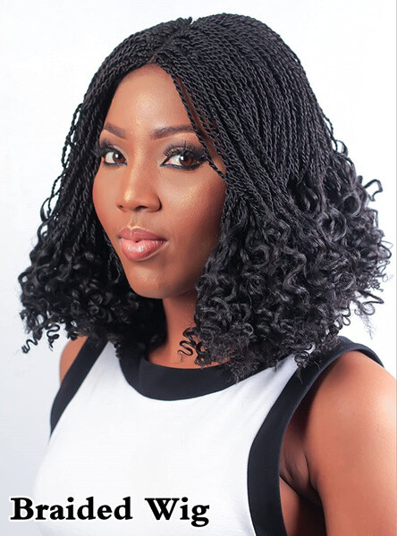 Short Bob Wig Braids Wig for Black Women withTwist Curly Braided Wigs None Lace
