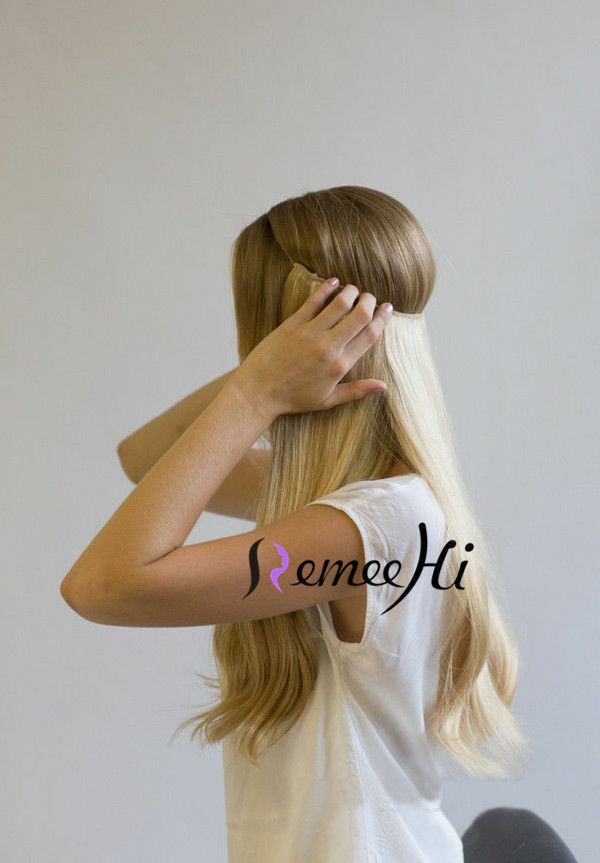 16-30inch Halos Invisible Wire One Piece 100% Human Hair Extensions 100g