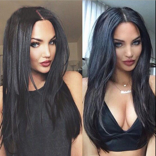 Long Straight Black Wigs Middle Part Black Wig Long Wig for Women Natural Soft