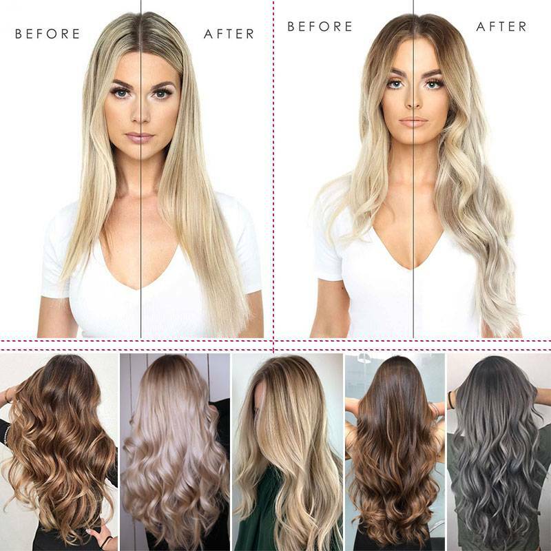 US 8Pcs 18Clips Clip in Full Head Synthetic Hair Extensions as Human Hair Curly