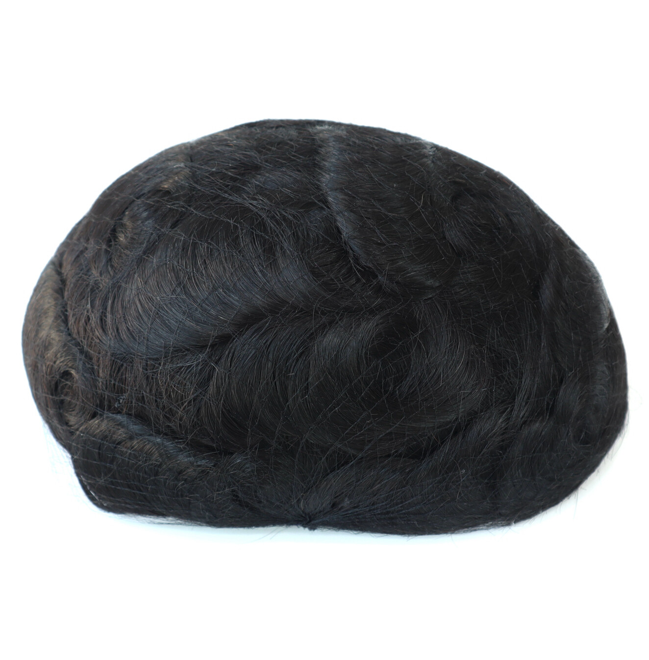 Mens Toupee Human Hair Replacement System Fine Mono Poly Skin Hairpiece 6×9 #1B