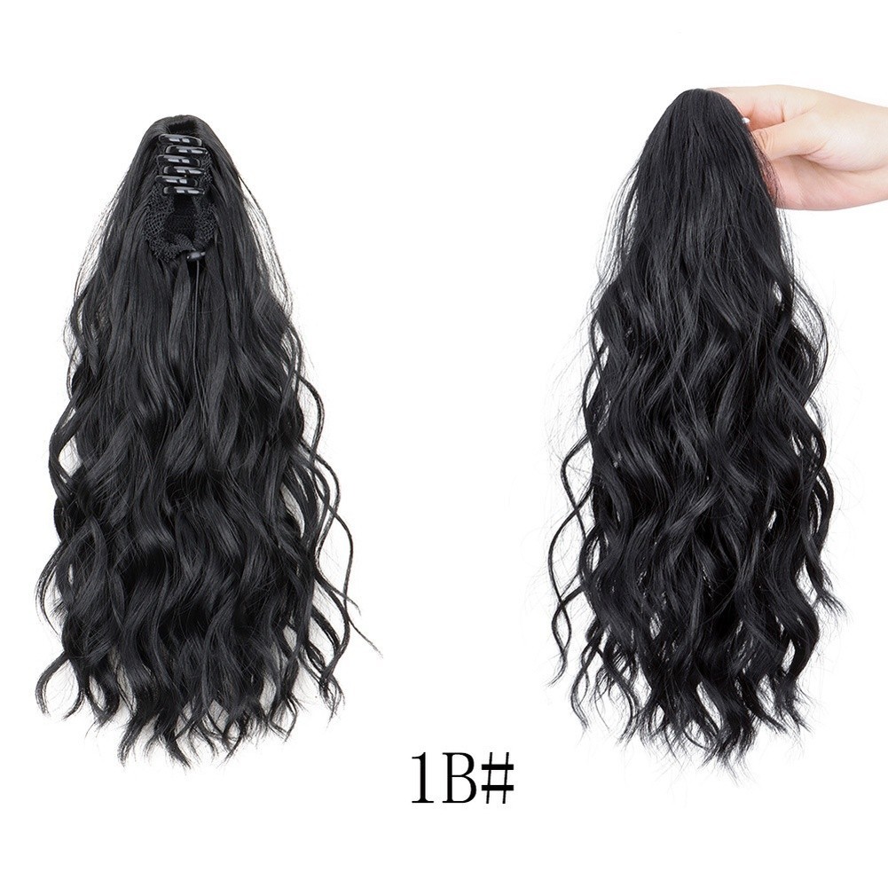 Curly Hair Water Wave Ponytail Clip Heat Resistant Synthetic Hair 35cm