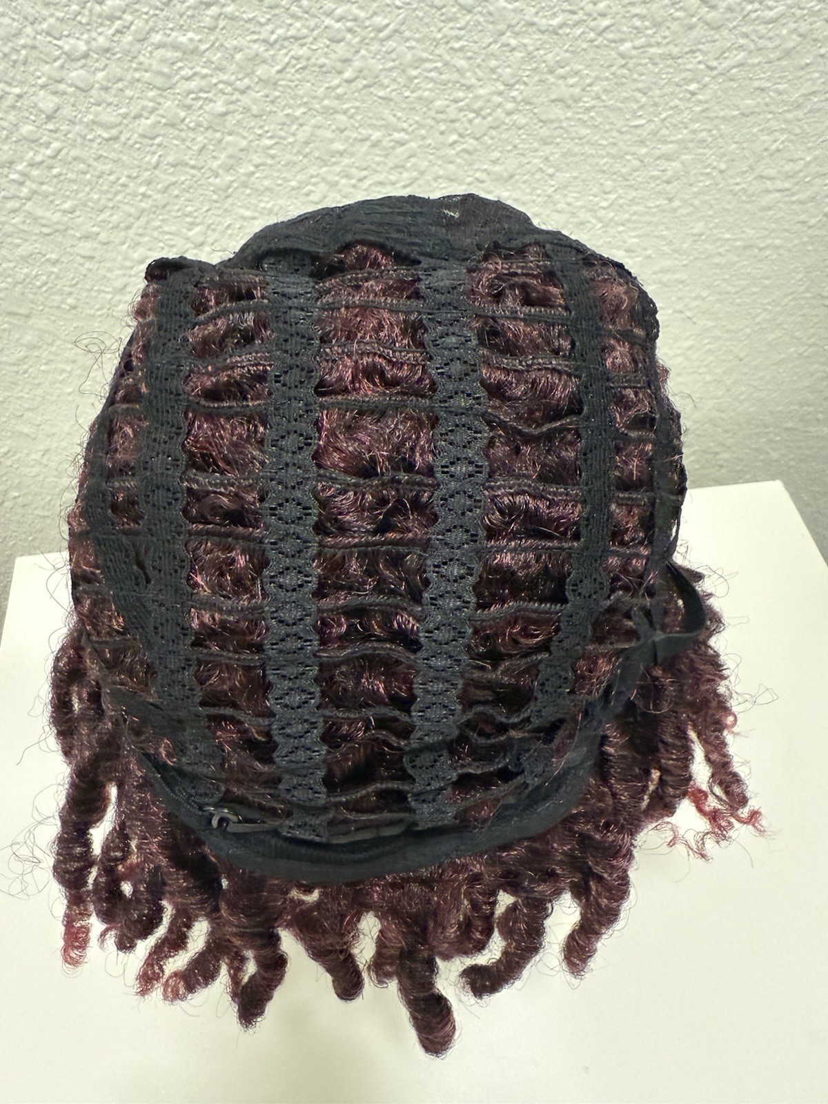 Burgundy Spiral Curl Wig Short Afro Twist Style – Synthetic Costume Cosplay Hair