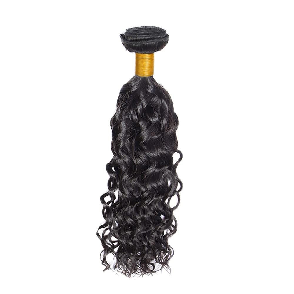 Meaqiiey 1B Water Wave Bundles Human Hair 30 Inch Natural Black Water Wave