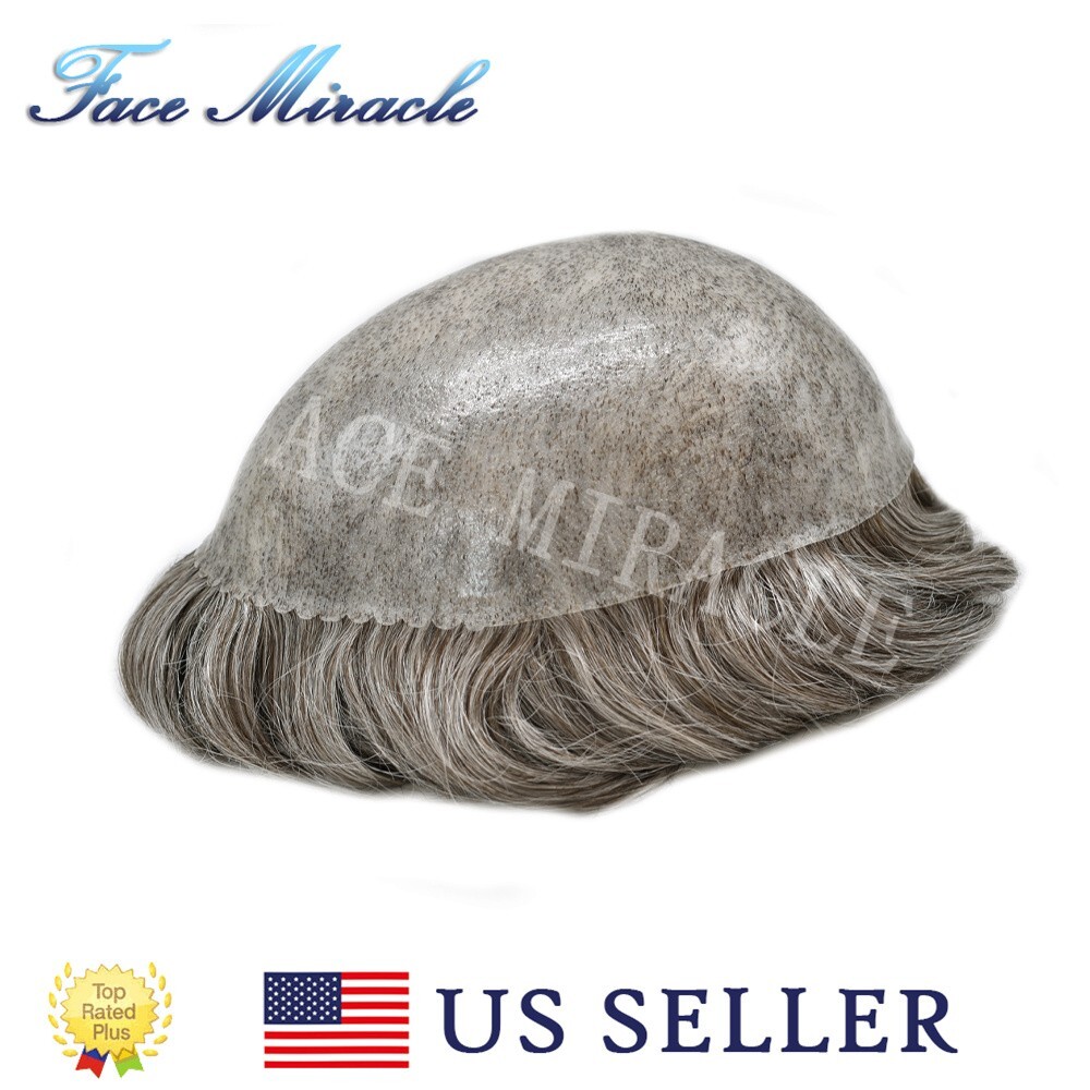 All Poly Mens Toupee Human Hair System 0.1MM Thin Skin Toupee for Men Hair Piece