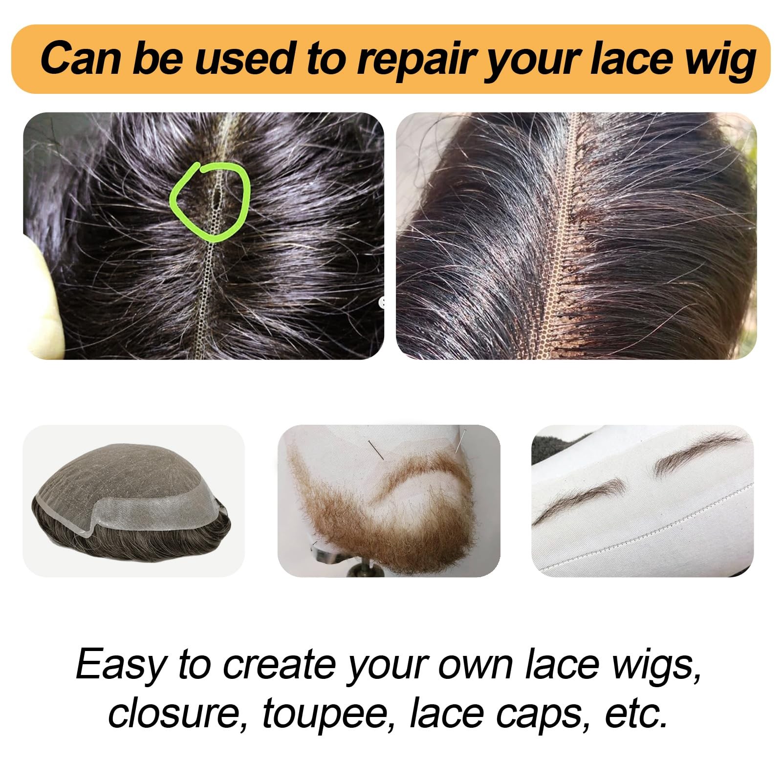 BEEOS 13×4 Transparent Frontal Lace for Making Wig, 5 Pieces Thin Net Base fo…