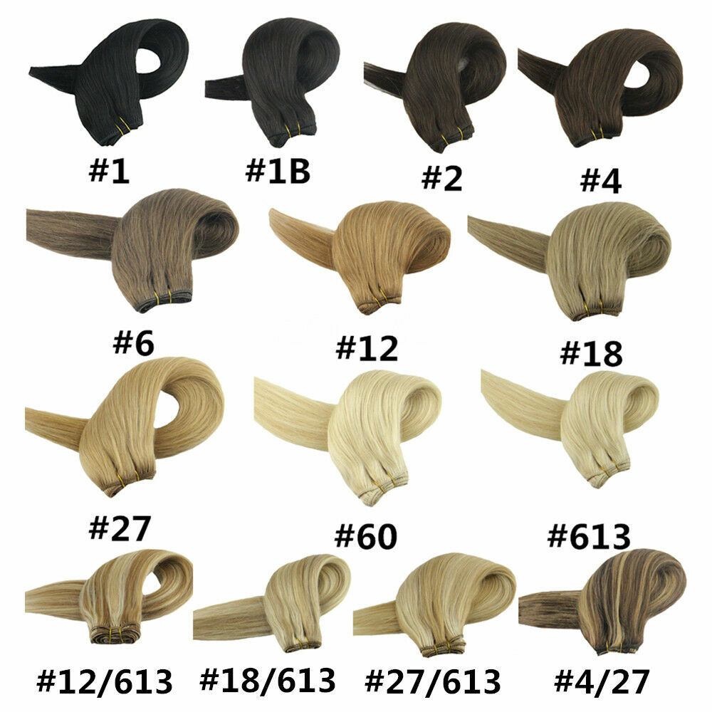 Double Weft Hair Extensions Sew In Weave Brazilian Remy Human Hair Bundle 100gr
