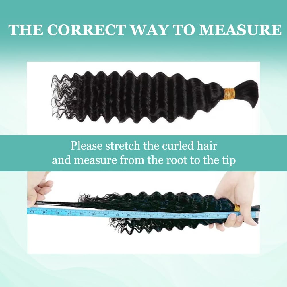 LEISWISS T30 20 Inch 150g Boho Braids Human Braiding Hair Deep Wave 6 Bundles