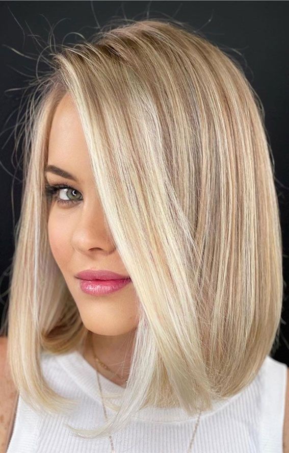 Balayage Beige Blonde Highlight Bob Wigs 100% Human Hair 13×4 Lace Front Wigs