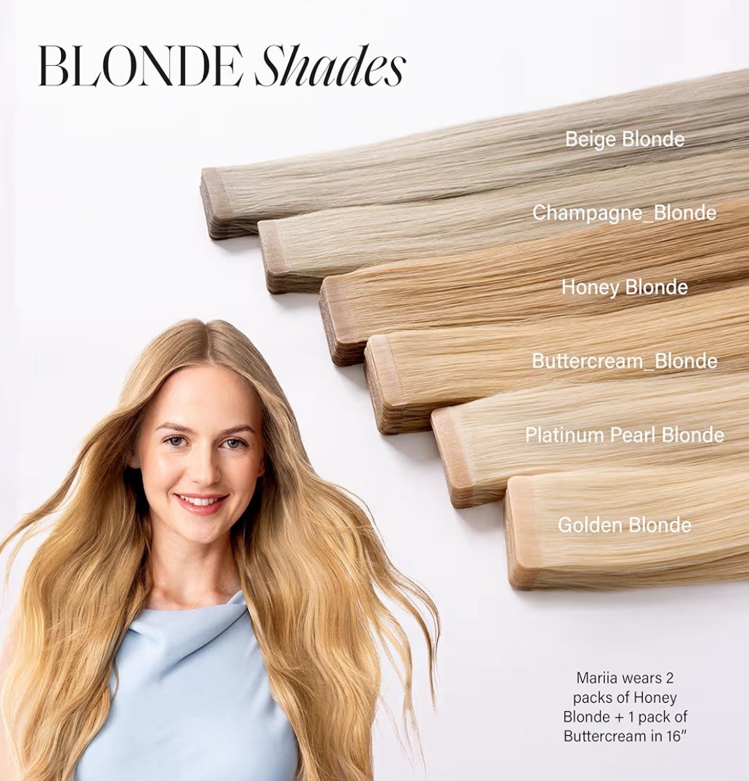Luxy Tape-In Hair Extension Collection 24″, 50g, Beige Blonde, 20 pieces
