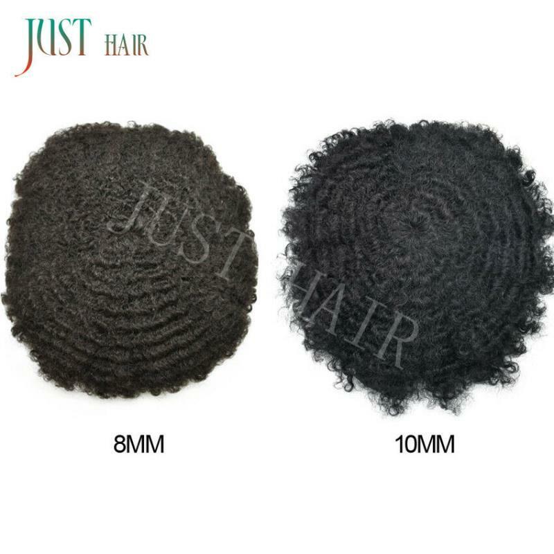 French lace Afro Curl Mens Toupee Africa America Black Mens afro Wig Poly Around