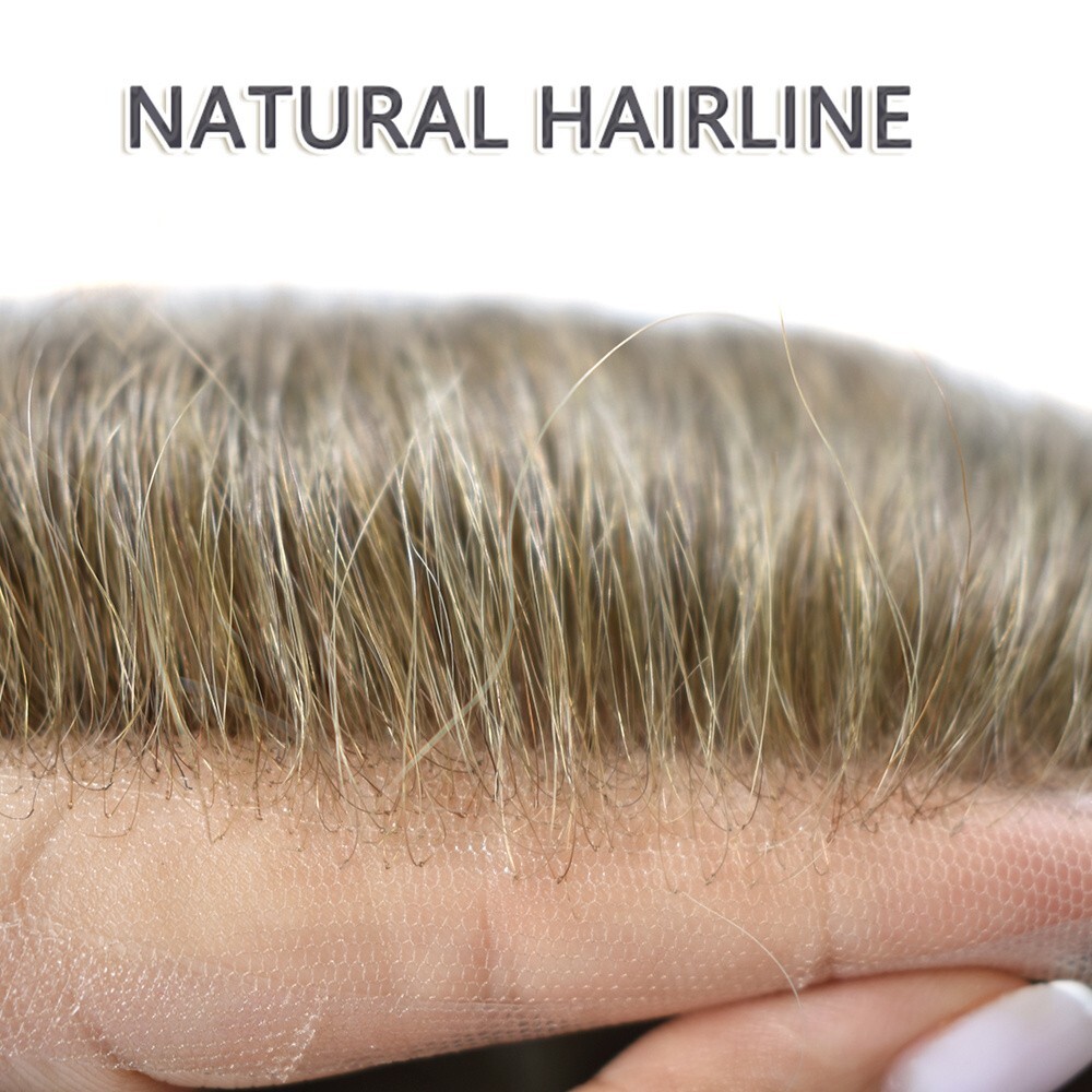 Full SWISS Lace Men Toupee Light Density Remy Hair System Replacement for Men US