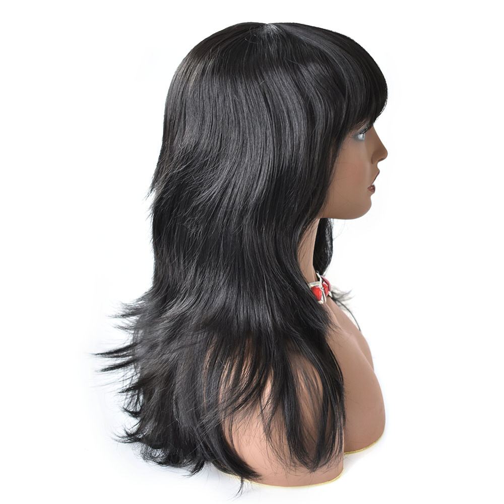 Layered Long Synthetic Hair Machine Made Wig for Women Premium Quality Natural