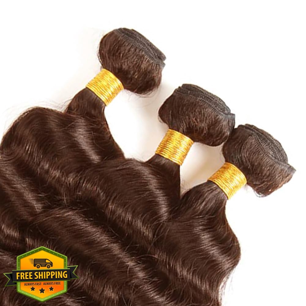 FuivJuix #4 Brown Deep Wave Bundles 14 16 18 Inch