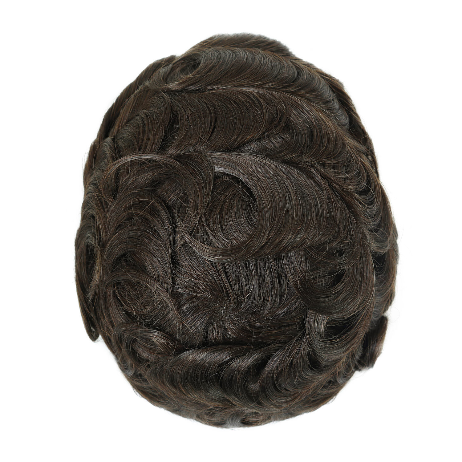 Toupee Mens Human Hair Thin Skin Replacement System Gent Hairpieces OS BIO Brown