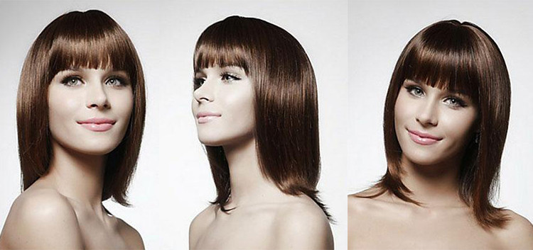 Classic Cap women Synthetic Straight Medium Brown full wig HengFeng ZP22