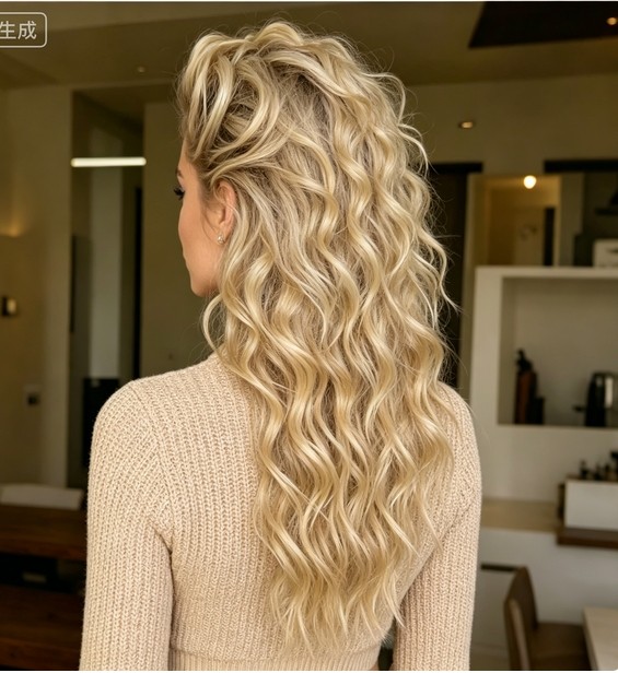 Honey Blonde Curly Wavy Wigs 100% Human Hair Lace Front Wig for Women