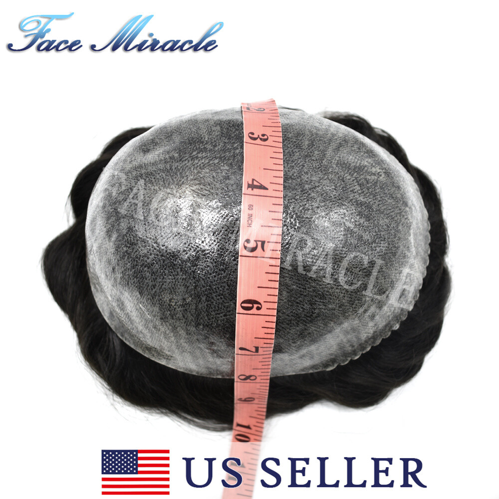 Full PU Toupee for Men Human Hair Replacement Systems Thin Skin Mens Toupee Wigs