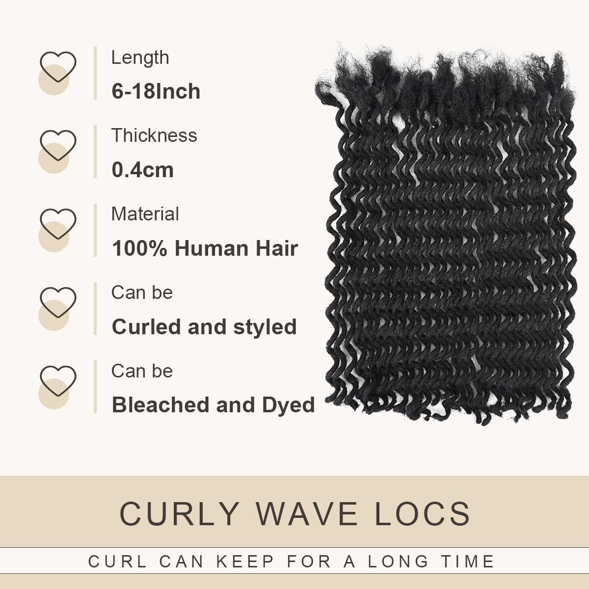 Originea Daixi Curly Wave Loc Extensions Human Hair 100 Real Human Hair