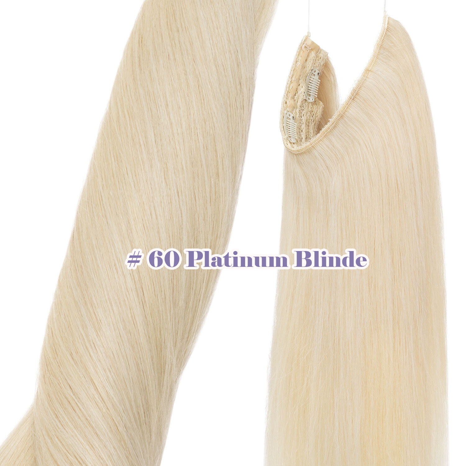 Invisible Wire in Hair Extensions 100% Remy Human Hair & Clips Headband Balayage
