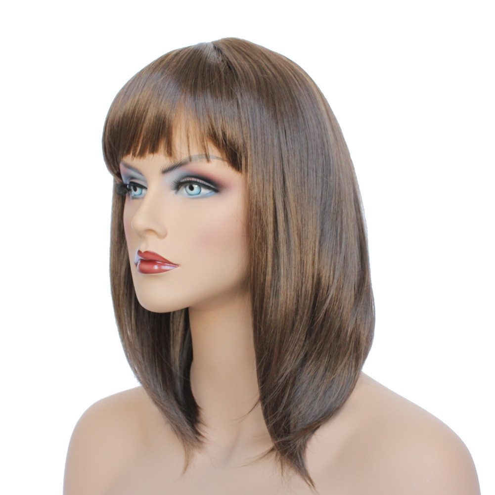 Classic Cap women Synthetic Straight Medium Brown full wig HengFeng ZP22