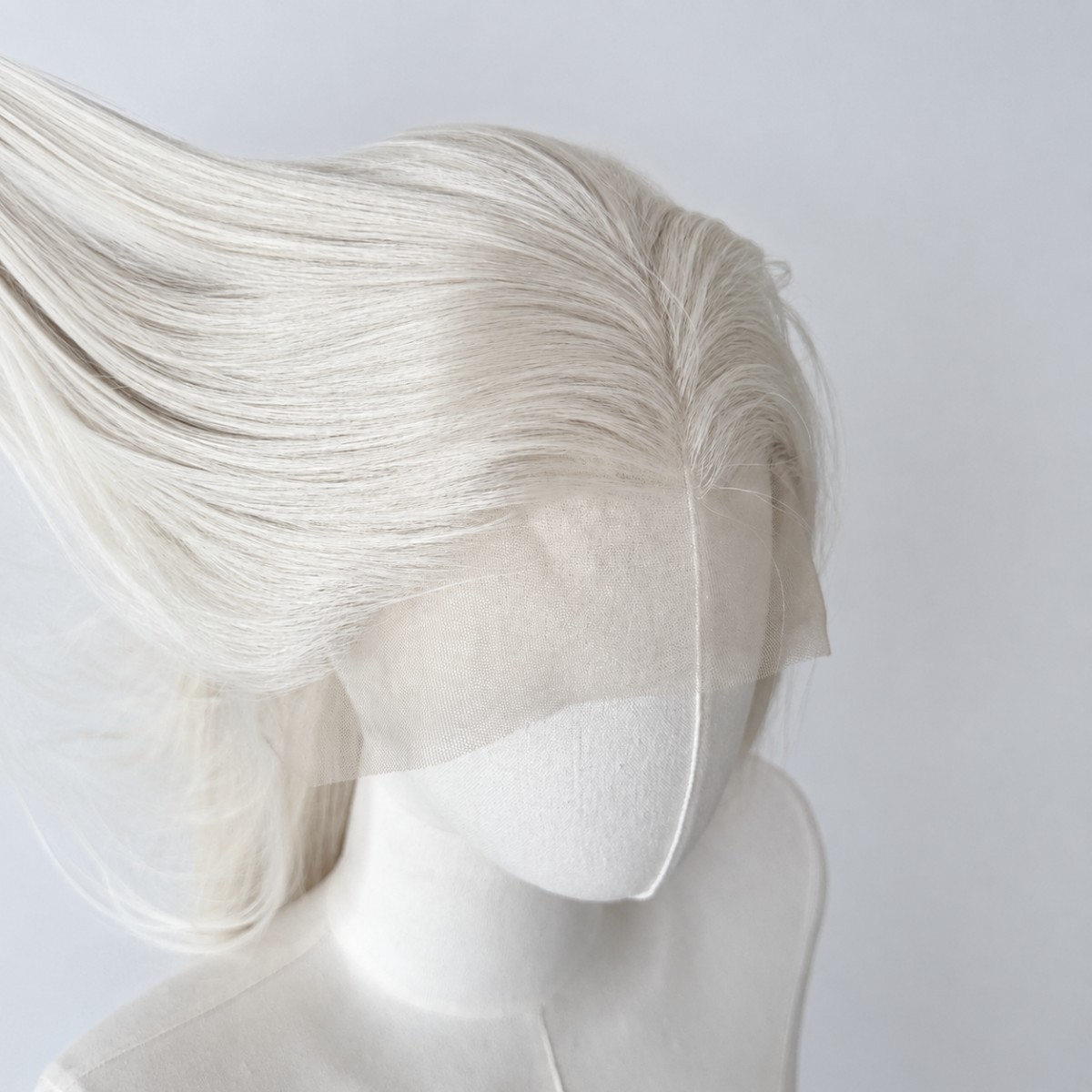 Long Straight Platinum blonde Heat Resistant Hair Glue Less Lace Front Wig
