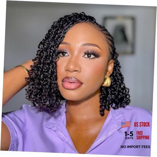 Human Hair Yanky Twist -10 Inch (40 strands) Pre-looped 10 Inch (Pack of 1) 1B
