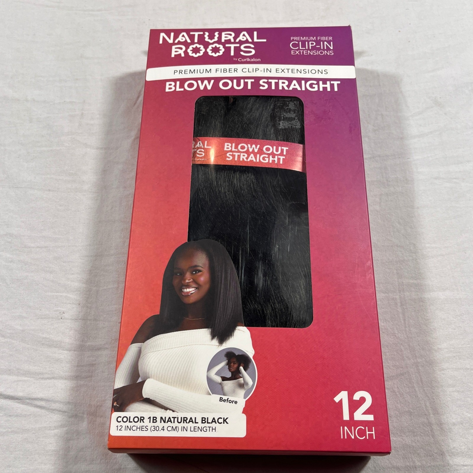 Natural Roots Clip-In Extensions Women 12 Natural Black NEW Blow Out Straight