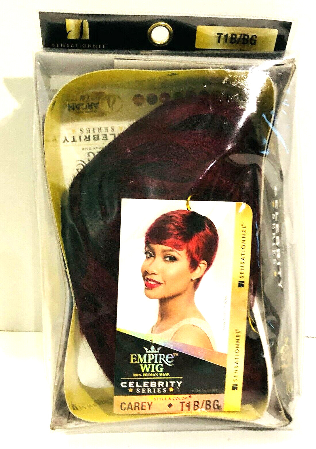Empire Wig Sensationnel Celebrity Series Human Hair Carey T1B BG Red NWT READ