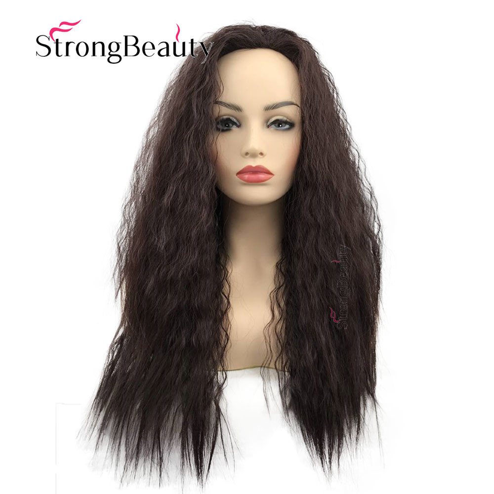 Synthetic Wig Kinky Curly Straight Hair Yaki Afro Fluffy Wigs For Black Women