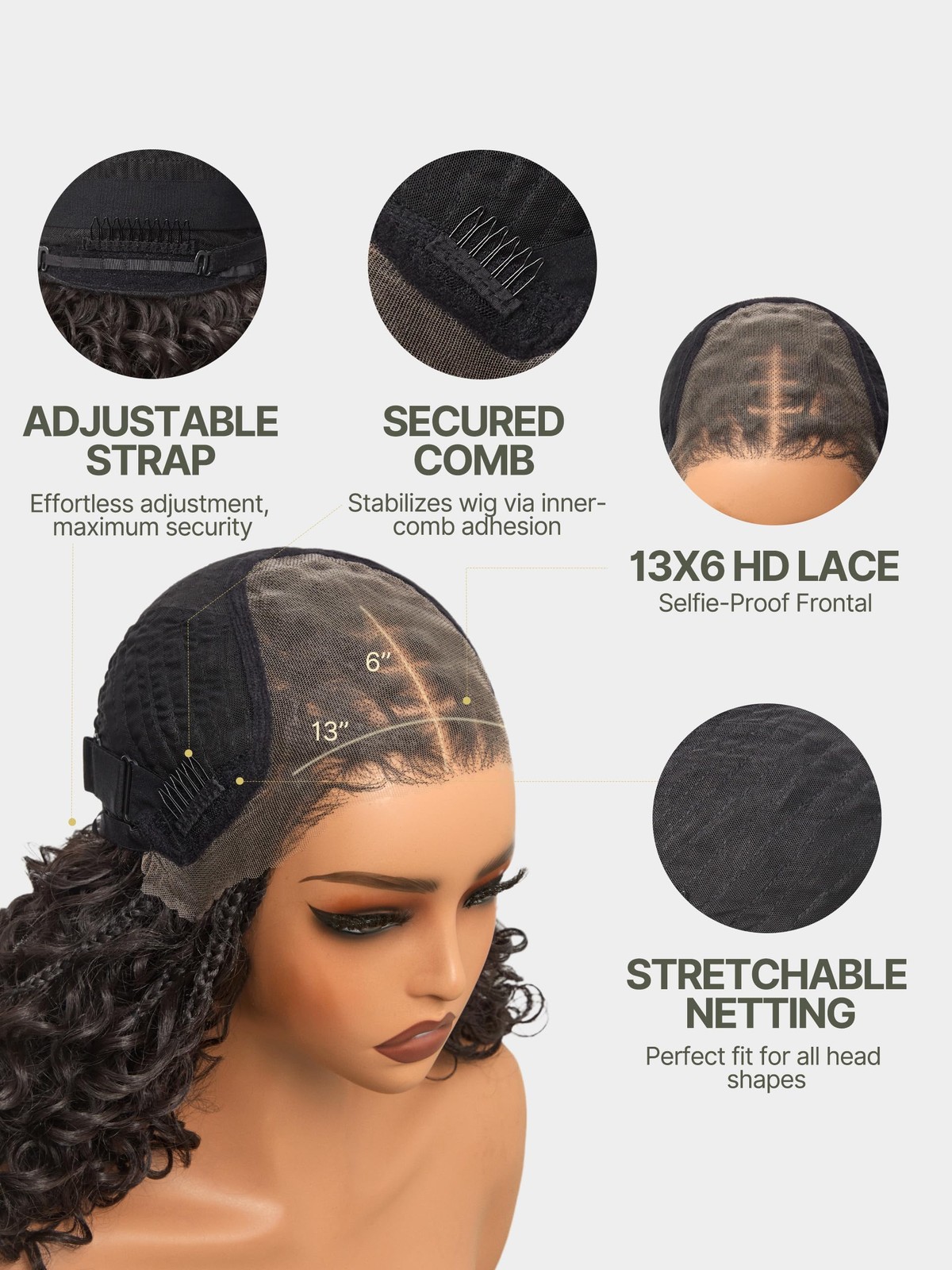 Frodio Cruly Boho Braided Wig Water Wave Veralux 13X6 Hd Lace Frontal Wig
