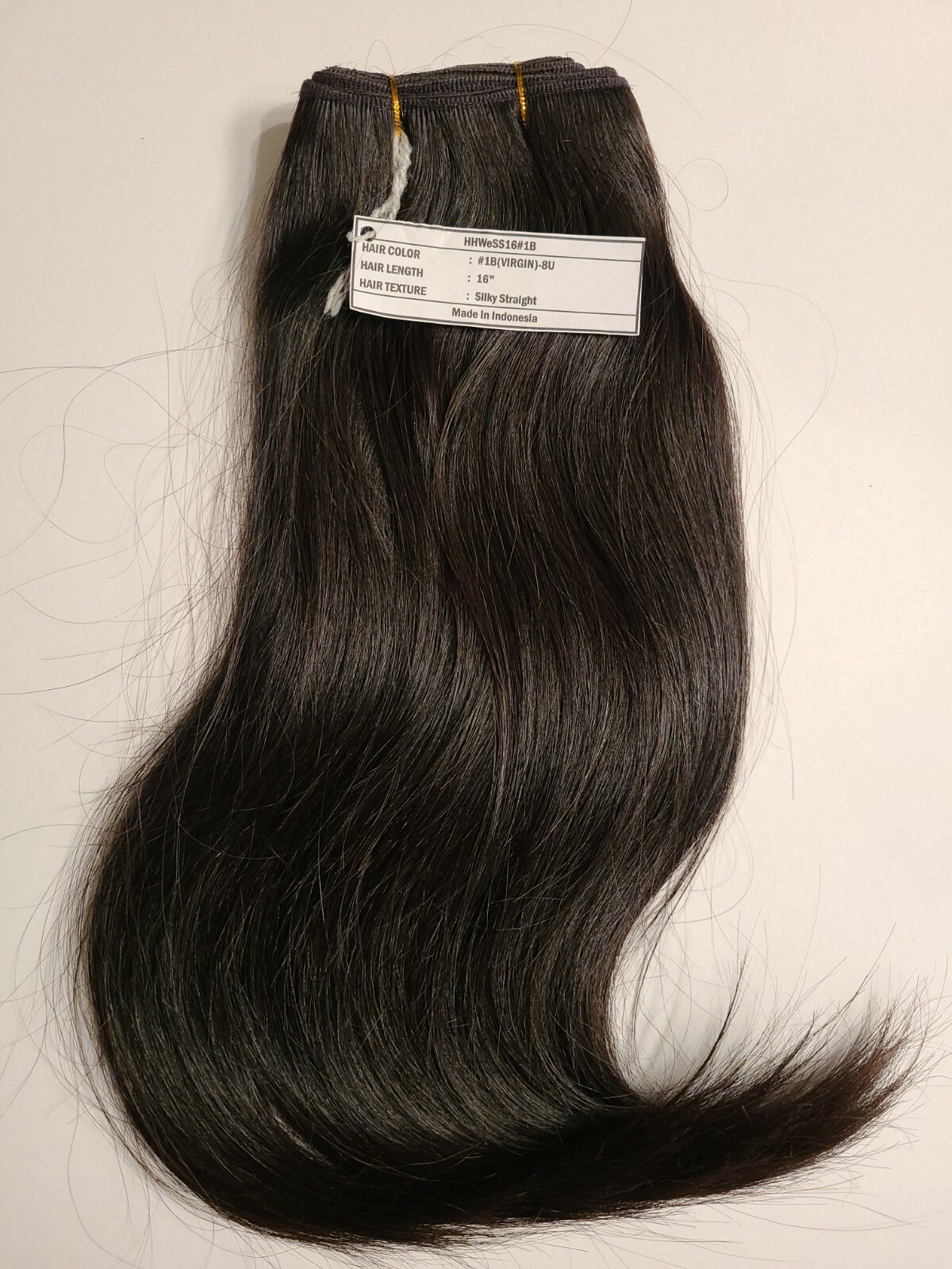 Human Hair 16″ Silky Straight #1B (VIRGIN) Hair Bundle Made In INDONESIA