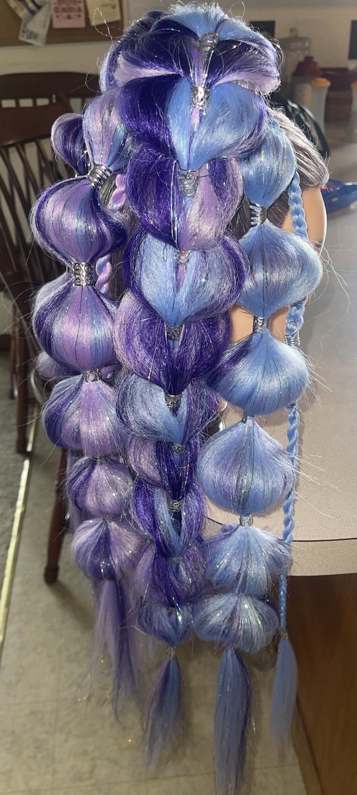 Synthetic Handmade Festival/Rave Hair Extensions 💜🩵✨Fairy/Mermaid/Fantasy Hair