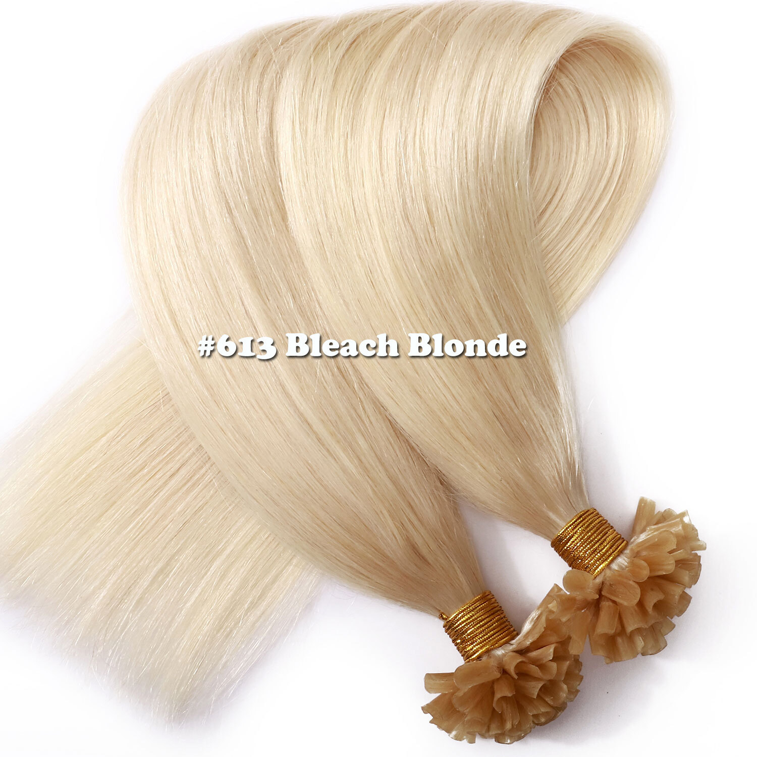 100% Indian Remy Hair Keratin Pre Bonded Nail U Tip Human Hair Extensions Blonde
