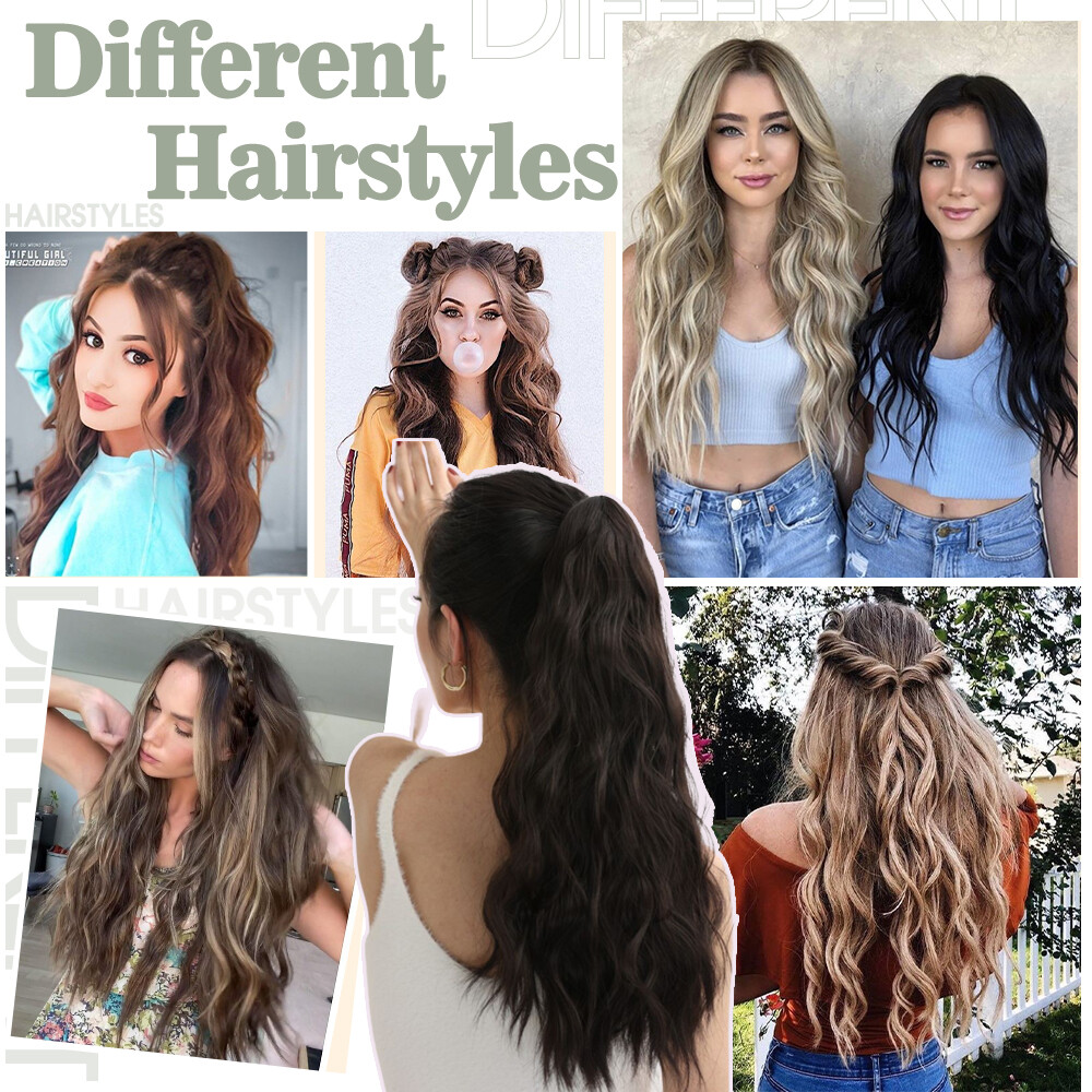 4 Piece THICK 100% Natural Clip in Hair Extensions Long Full Head As Human Real
