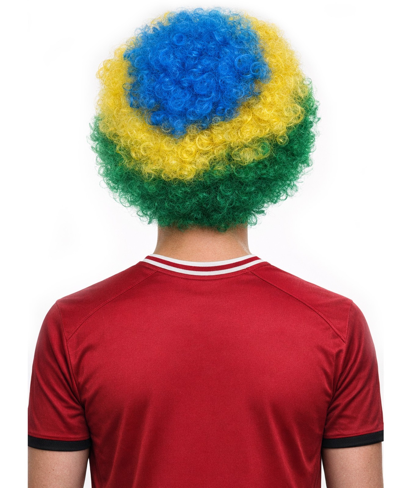 Brazil Flag Sport Afro Fun Wig, Jumbo Super Size Green Yellow Blue Wigs, HM-711A