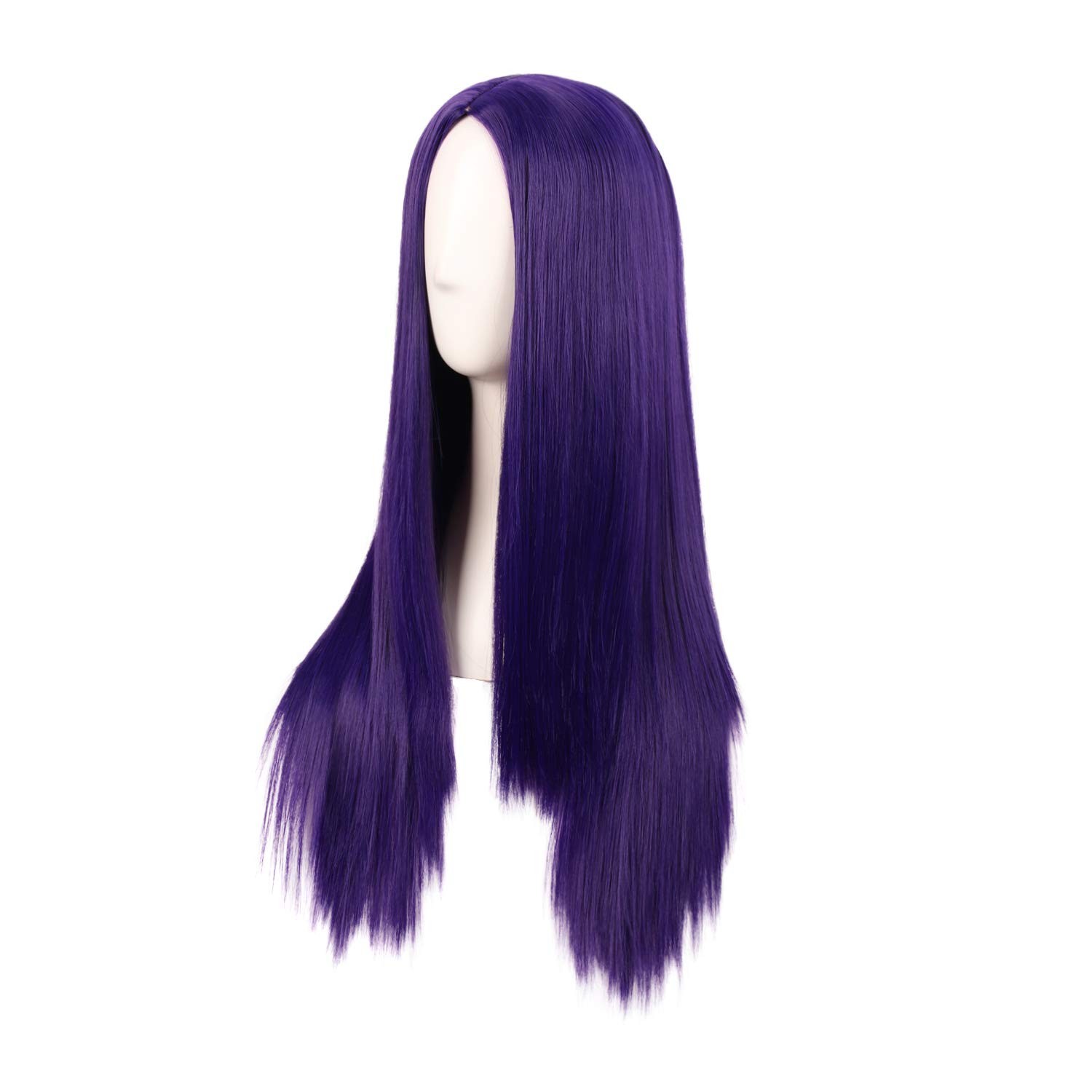 Elegant 28 Inch Dark Purple Synthetic Wig for Stylish Women – Adjustable Cap