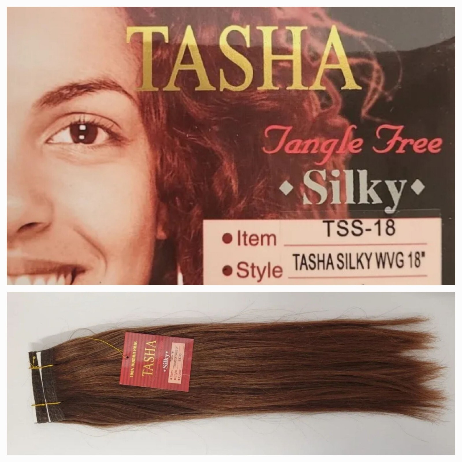 Silky Straight 18″ 100% Human Hair Weave extension TangleFree Tasha#S430 L.Brown